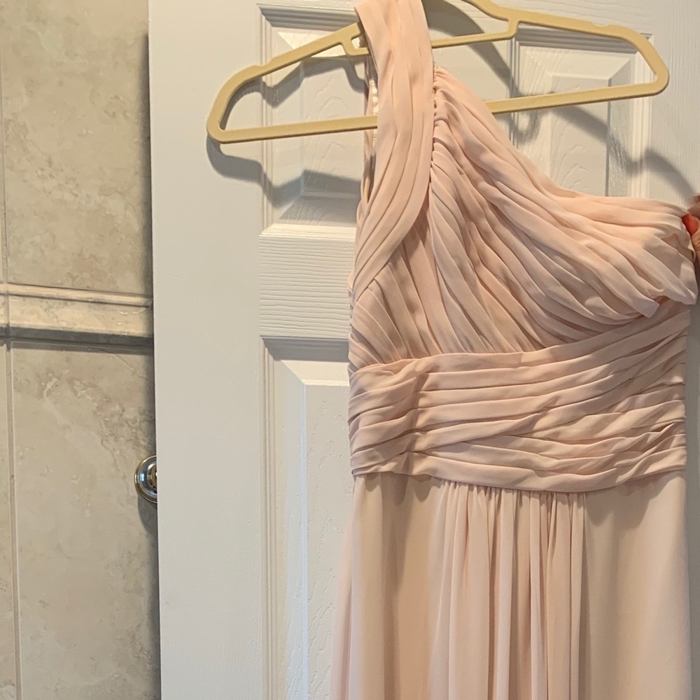 Monique Lhuillier Blush 1 Shoulder Gown